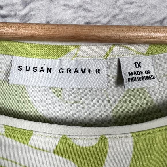 Susan Graver Womens 1X Green Butterknit Chain Link Preppy Equestrian Retro Dress - Picture 6 of 10